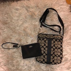Coach crossbody bag and wristlet